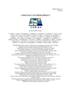 ORNL/CDIAC-157 NDP-091 CARINA DATA SYNTHESIS PROJECT  By the CARINA Group: