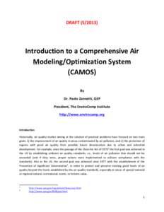DRAFT	
  (5/2013)	
   	
      Introduction	
  to	
  a	
  Comprehensive	
  Air	
  