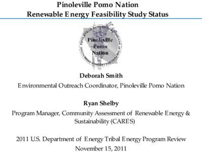 Pinoleville Pomo Nation Renewable Energy Feasibility Study Status
