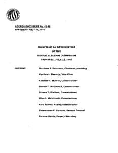 Donald F. McGahn II / Matthew S. Petersen / Steven T. Walther / Petersen / Government / Federal Election Commission / Cynthia L. Bauerly / Ellen L. Weintraub