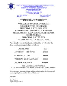 Business / Fee / Pricing / Wrecking yard