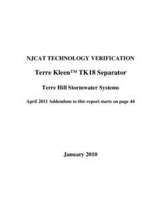 NJCAT TECHNOLOGY VERIFICATION