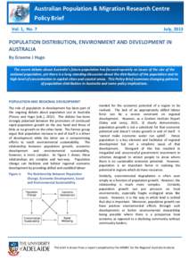 1 - Migration Research Centre Australian Population- & Policy Brief Vol. 1, No. 7