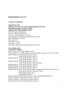    RG230 DOUGLAS COUNTY: Inventory of Collection SUBGROUP ONE