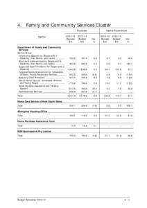 Budget Papers[removed], Budget Paper[removed]Family and Community Services