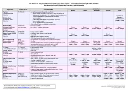 Microsoft Word - Practical Assistance Calendar - feb 2012.doc