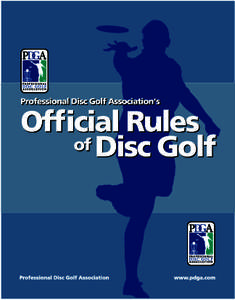 Professional Disc Golf Association  Outline of Contents 800  Definitions