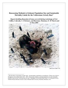 Reassessing Methods to Estimate Population Size and Sustainable Mortality Limits for the Yellowstone Grizzly Bear1 Report detailing discussion of issues covered during workshops at Fort Collins, Colorado, 1–4 February,