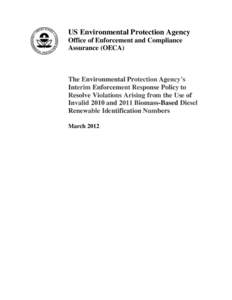 Renewable Identification Number / Penal damages / Environment / Law / Government / United States Environmental Protection Agency / Biofuels / Climate change in the United States