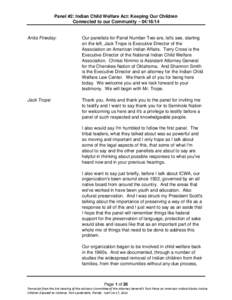 Association on American Indian Affairs / Americas / Law / Temporary Assistance for Needy Families / Child protection / Bureau of Indian Affairs / Violence / Mississippi Band of Choctaw Indians v. Holyfield / Indian Child Welfare Act / Government / United States Department of Health and Human Services