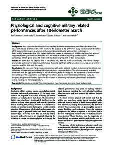 Yanovich et al. Disaster and Military Medicine 2015, 1:6 http://www.disastermilitarymedicine.com/contentRESEARCH ARTICLE  Open Access