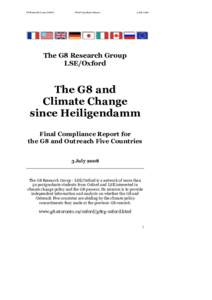 G8 Research Group-Oxford  Final Compliance Report 3 July 2008