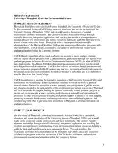 Microsoft Word - 6. UMCES - Mission Statement - April 2014.docx