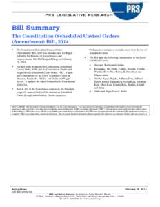 Microsoft Word - Bill Summary 10 Constitution SC Order Amendment Bill 2014.docx