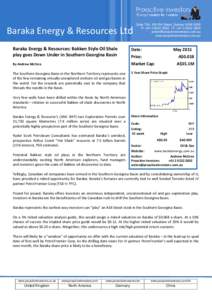 Baraka Energy & Resources Ltd  Suite 704, 109 Pitt Street, Sydney NSW 2000 P: +I F: +www.proactiveinvestors.com.au