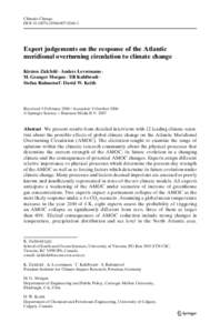 Climatic Change DOIs10584Expert judgements on the response of the Atlantic meridional overturning circulation to climate change Kirsten Zickfeld · Anders Levermann ·