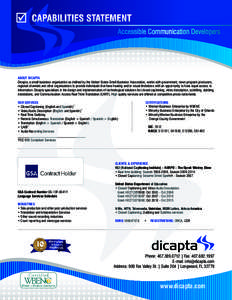 Capabilities Statement and Business Prospective | Dicapta