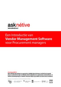 www.asknetive.nl  Een Introductie van Vendor Management Software voor Procurement managers