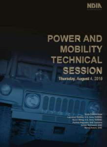 POWER AND MOBILITY TECHNICAL SESSION Thursday, August 4, 2016