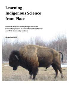 Learning Indigenous Science from Place:  Draft Report