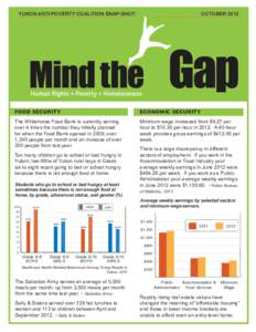 YUKON ANTI-POVERTY COALITION SNAP-SHOT:  OCTOBER 2012 FOOD SECURITY