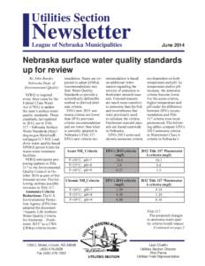 Utilities Section  Newsletter League of Nebraska Municipalities  June 2014