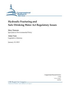 Hydraulic Fracturing and Safe Drinking Water Act Issues
