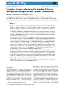 Impact of invasive plants on the species richness, diversity and composition of invaded communities