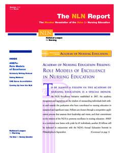 Summer 2009 Issue Seven The NLN Report The Member Newsletter of the Voice for Nursing Education