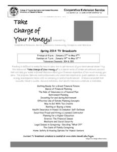 Take Charge of Your Money3 Flyer!