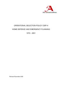 Operational Selection Policy OSP