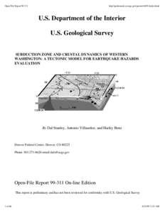 Open File Report[removed]http://geohazards.cr.usgs.gov/pacnw/ofr99-/index.html U.S. Department of the Interior U.S. Geological Survey