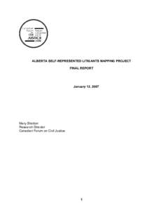 Alberta Self-Represented Litigants Mapping Project - Final Report