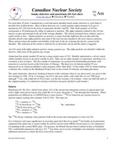 Actinides / Radioactivity / Chemical elements / Synthetic elements / Americium / Radionuclide / Isotopes of americium / Plutonium / Neptunium / Chemistry / Physics / Nuclear physics