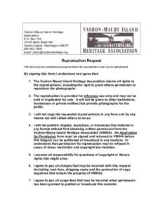 Vashon-Maury Island Heritage Association P.O. BoxBank Road SW Vashon Island, Washington7808
