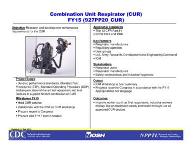 Combination Unit Respirator (CUR)FY15 (927PP20_CUR)