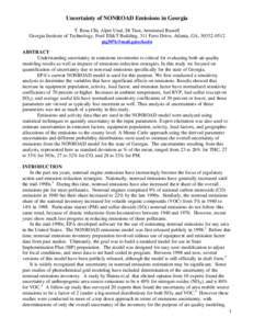 Uncertainty of NONROAD Emissions in Georgia