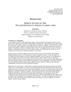 Petroleum / Megafauna / Acoustics / Baleen whales / Sonar / Underwater acoustics / Reflection seismology / Seismic source / Fin whale / Zoology / Biology / Cetaceans