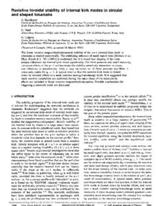 Resistive toroidal  stability of internal kink modes in circular