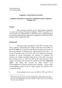 LC Paper No. CB[removed])  For discussion on 13 November[removed]Legislative Council Panel on Security