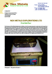 Nex / Mineral resource classification / Kookynie /  Western Australia / Ore / Mining / Geography of Australia / States and territories of Australia / Economic geology / Geology / Mineral exploration