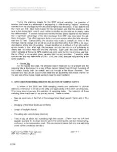 Draft Environmental Impact Statement for Resumption of Year-Round Firing Opportunities at Fort Richardson, AK DRAFT  During the planning stages for the 2007 annual sampling, the question of