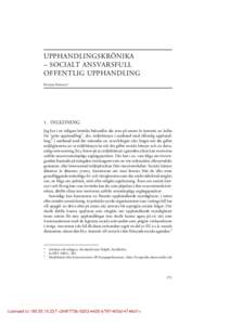 Upphandlingskrönika – socialt ansvarsfull offentlig upphandling  UPPHANDLINGSKRÖNIKA – SOCIALT ANSVARSFULL OFFENTLIG UPPHANDLING Kristian Pedersen*