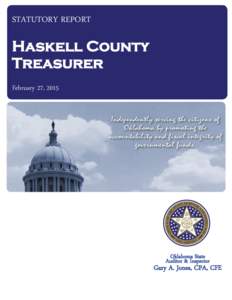 STATUTORY REPORT  Haskell County Treasurer February 27, 2015