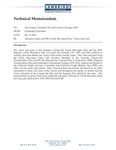 Technical Memorandum TO: Tess Lengyel, Alameda CTC and Carolyn Clevenger, MTC  FROM: