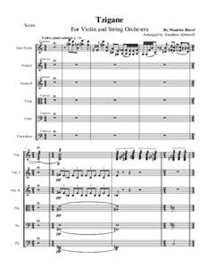 Score  Solo Violin Tzigane By Maurice Ravel