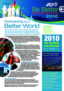 Be Better  NEWSLETTER 2010 Partnership for a