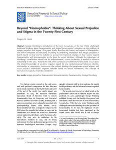 Phobias / Hate / Gender studies / Homophobia / Discrimination / Heterosexism / Gregory M. Herek / Lesbophobia / Biphobia / Gender / Human sexuality / Sexual orientation