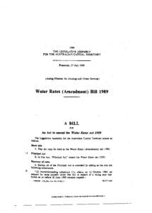 1989 THE LEGISLATIVE ASSEMBLY FOR THE AUSTRALIAN CAPITAL TERRITORY Presented, 27 July 1989