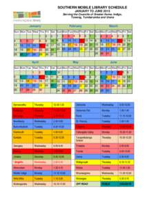 Microsoft Word - Southern Mobile Library schedule 2015 JANUARY - June